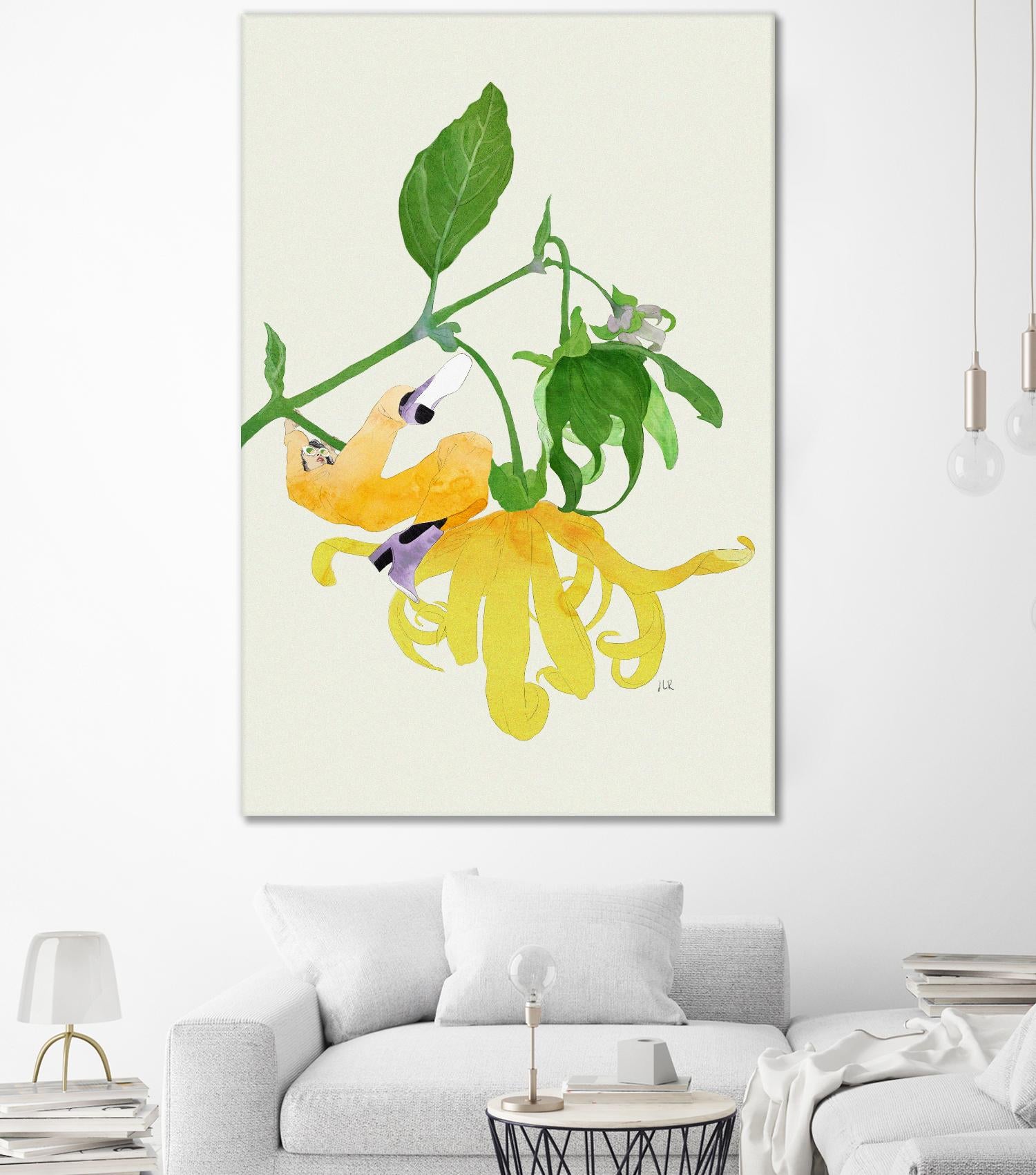 In the Garden Galaxy I by Jenny Iiz Rome on GIANT ART - beige botanical leaves