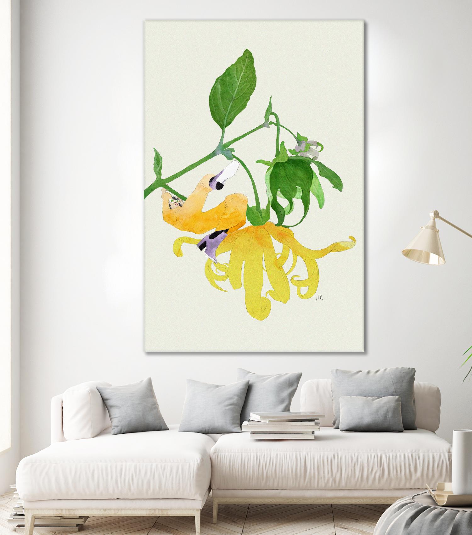 In the Garden Galaxy I by Jenny Iiz Rome on GIANT ART - beige botanical leaves