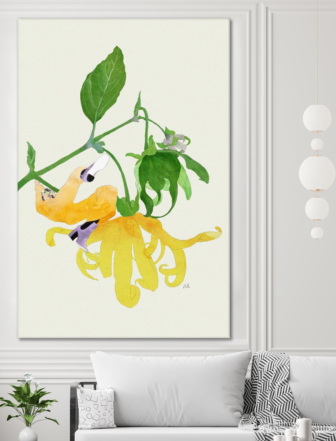 In the Garden Galaxy I by Jenny Iiz Rome on GIANT ART - beige botanical leaves