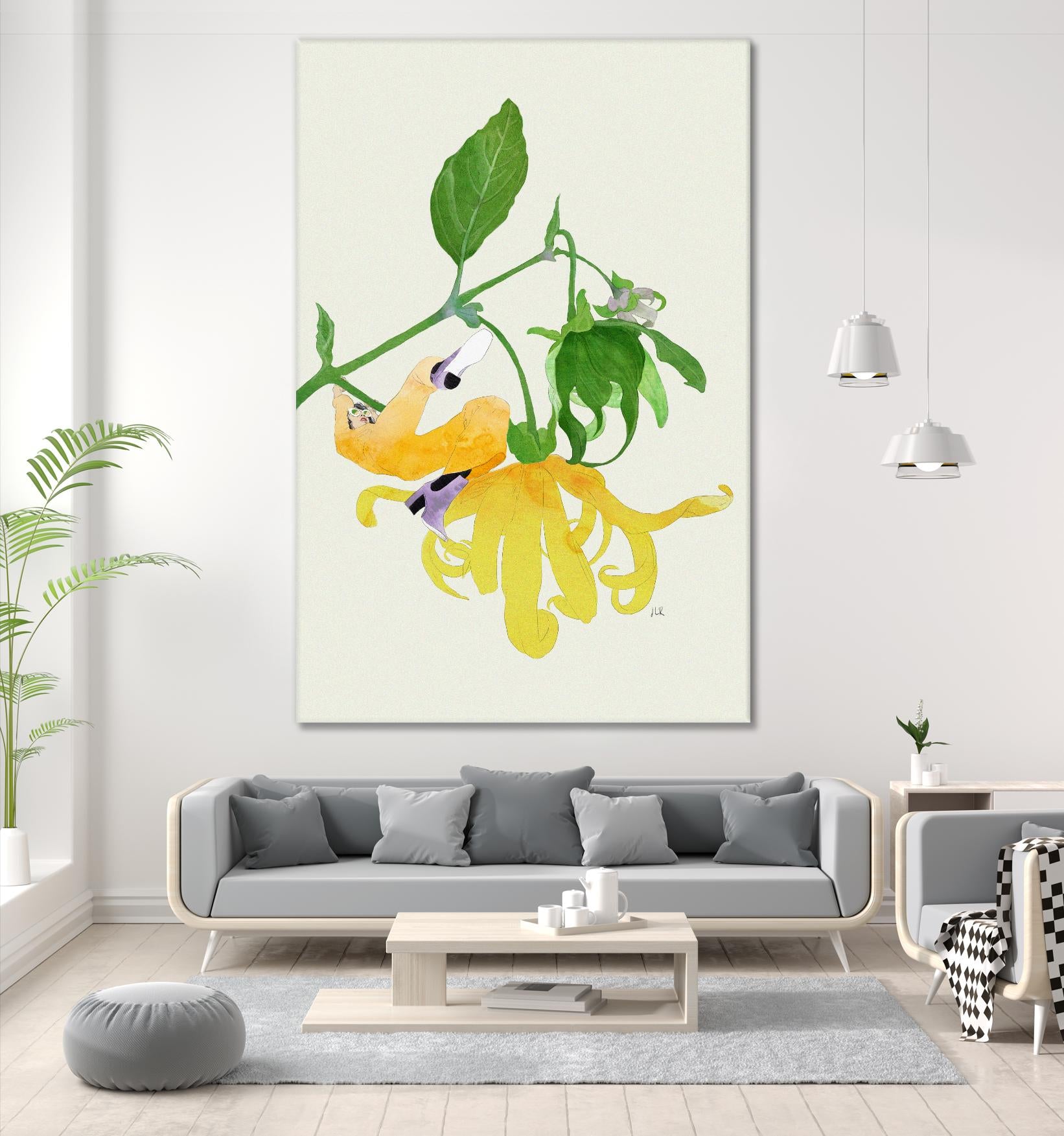 In the Garden Galaxy I by Jenny Iiz Rome on GIANT ART - beige botanical leaves