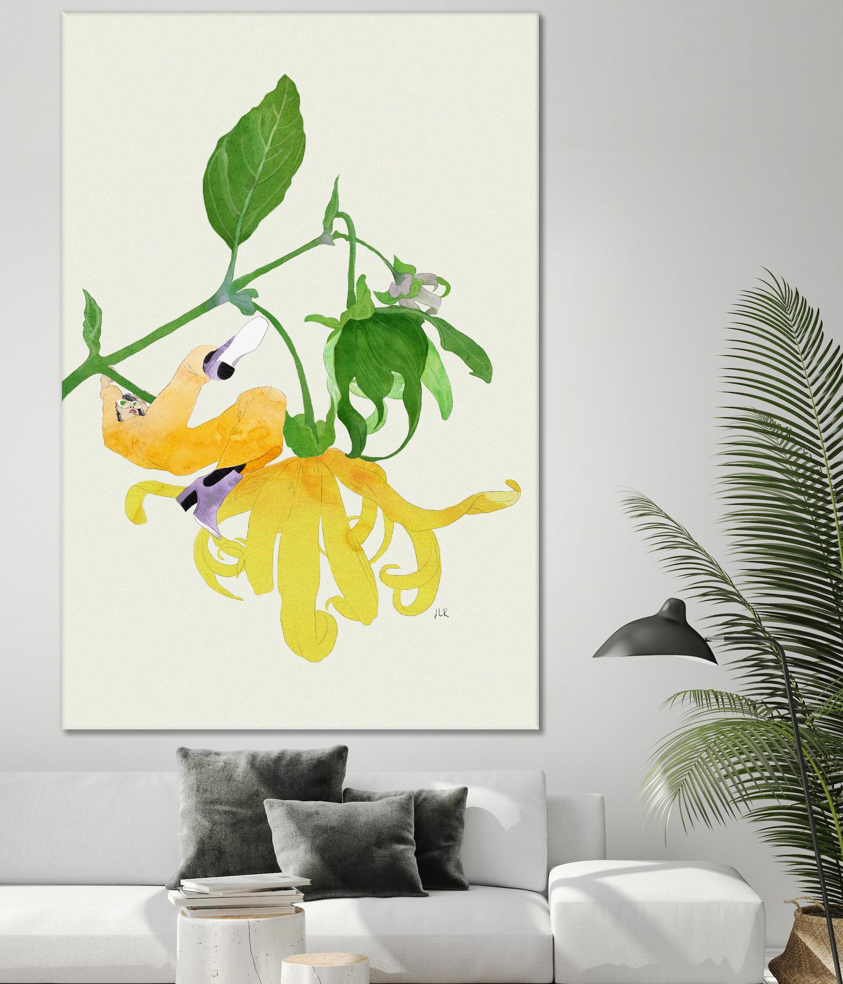 In the Garden Galaxy I by Jenny Iiz Rome on GIANT ART - beige botanical leaves