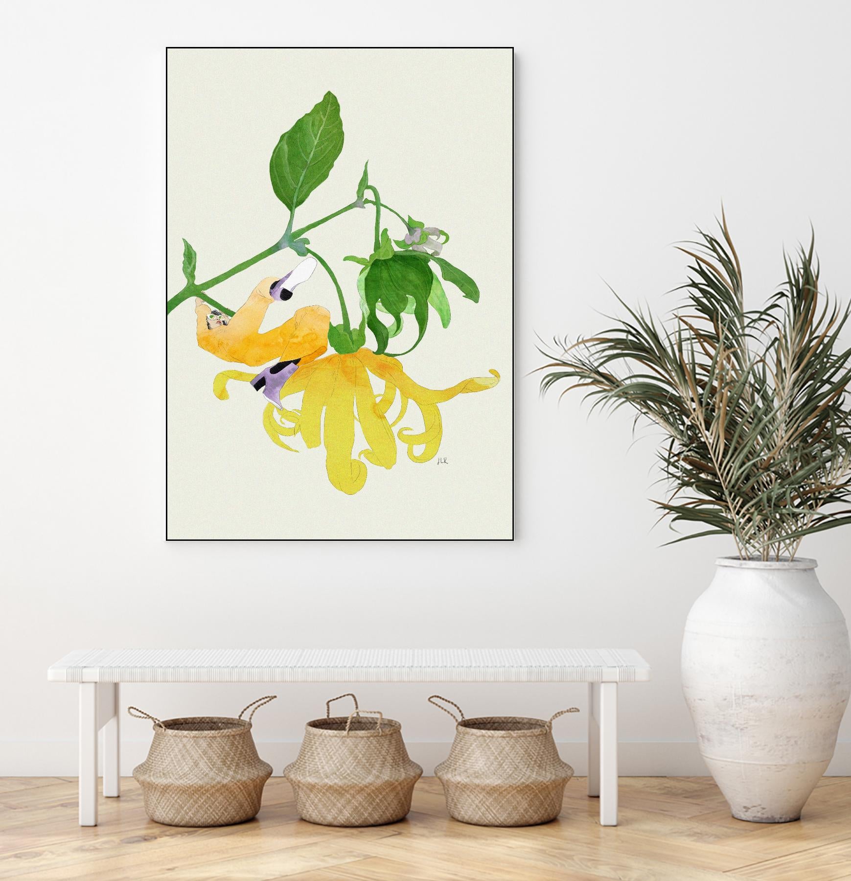 In the Garden Galaxy I by Jenny Iiz Rome on GIANT ART - beige botanical leaves