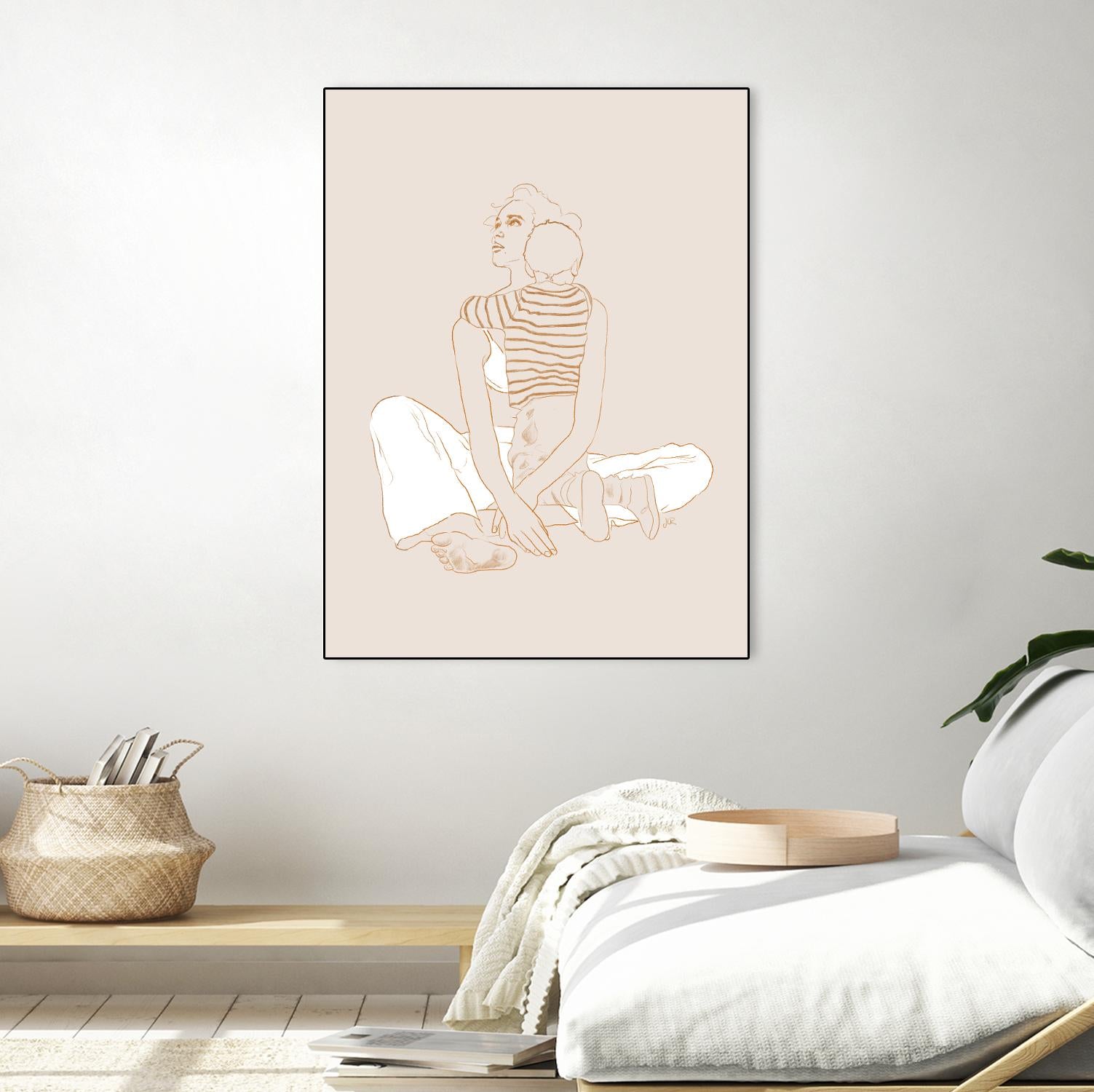 A mother and son by Jenny Liz Rome on GIANT ART - beige art for kids women and child