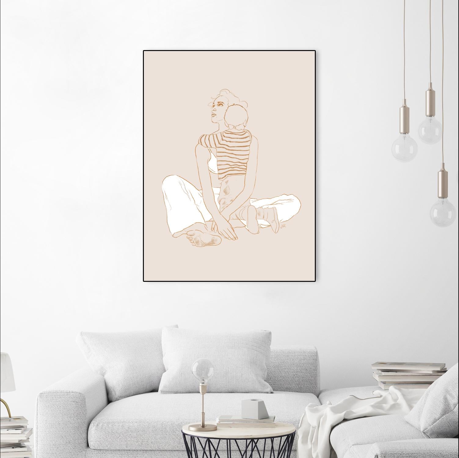 A mother and son by Jenny Liz Rome on GIANT ART - beige art for kids women and child