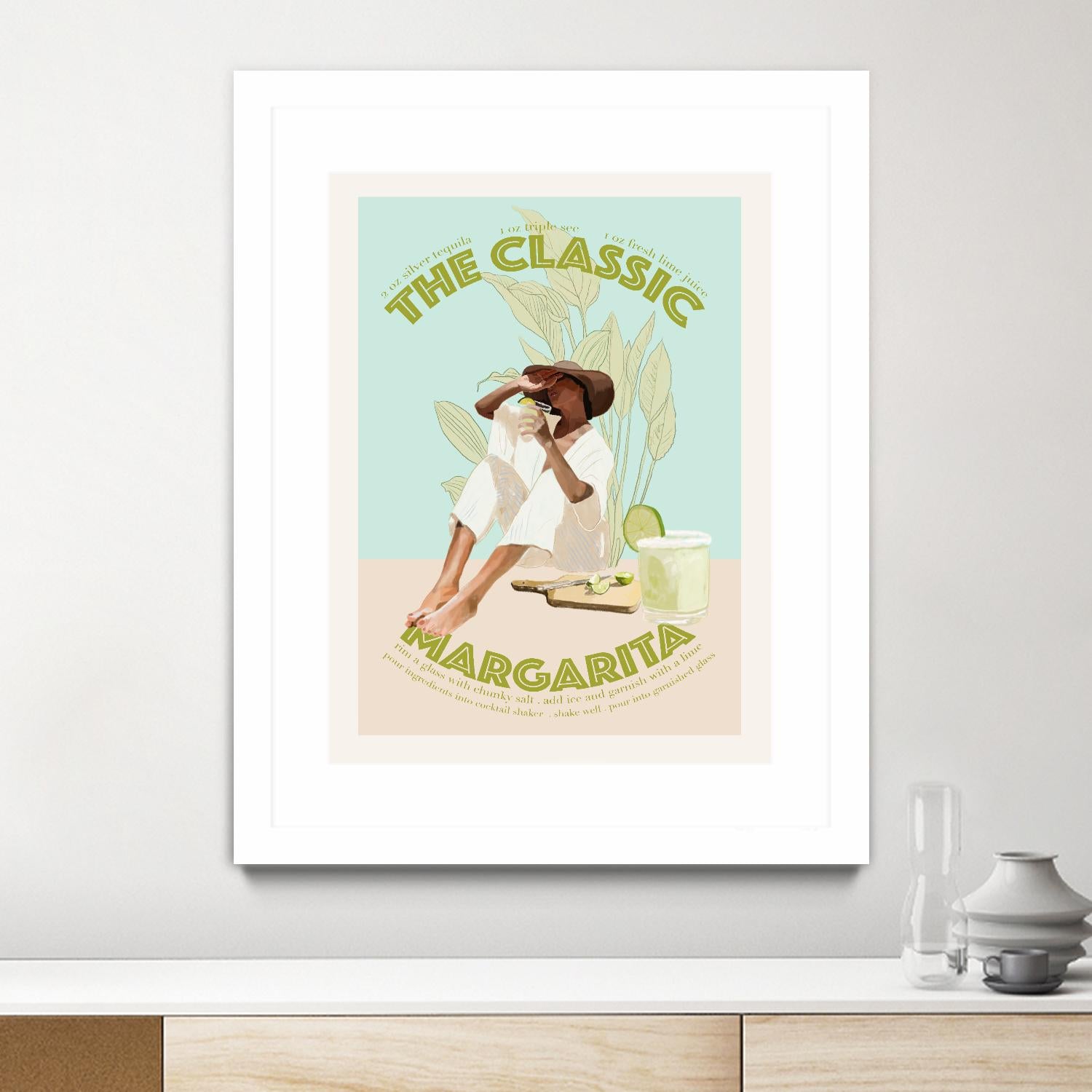 The Classic Margarita by Jenny Liz Rome on GIANT ART - mint figurative cocktail