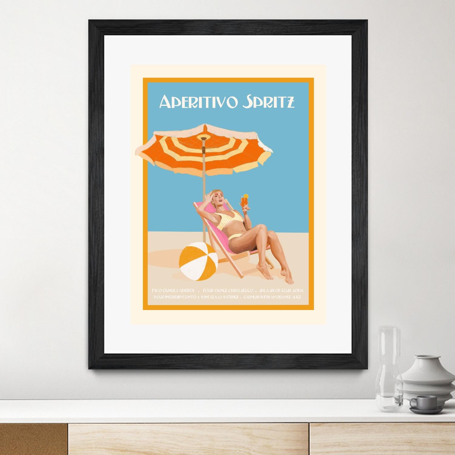 Aperitivo Spritz by Jenny Liz Rome on GIANT ART - orange figurative cocktail