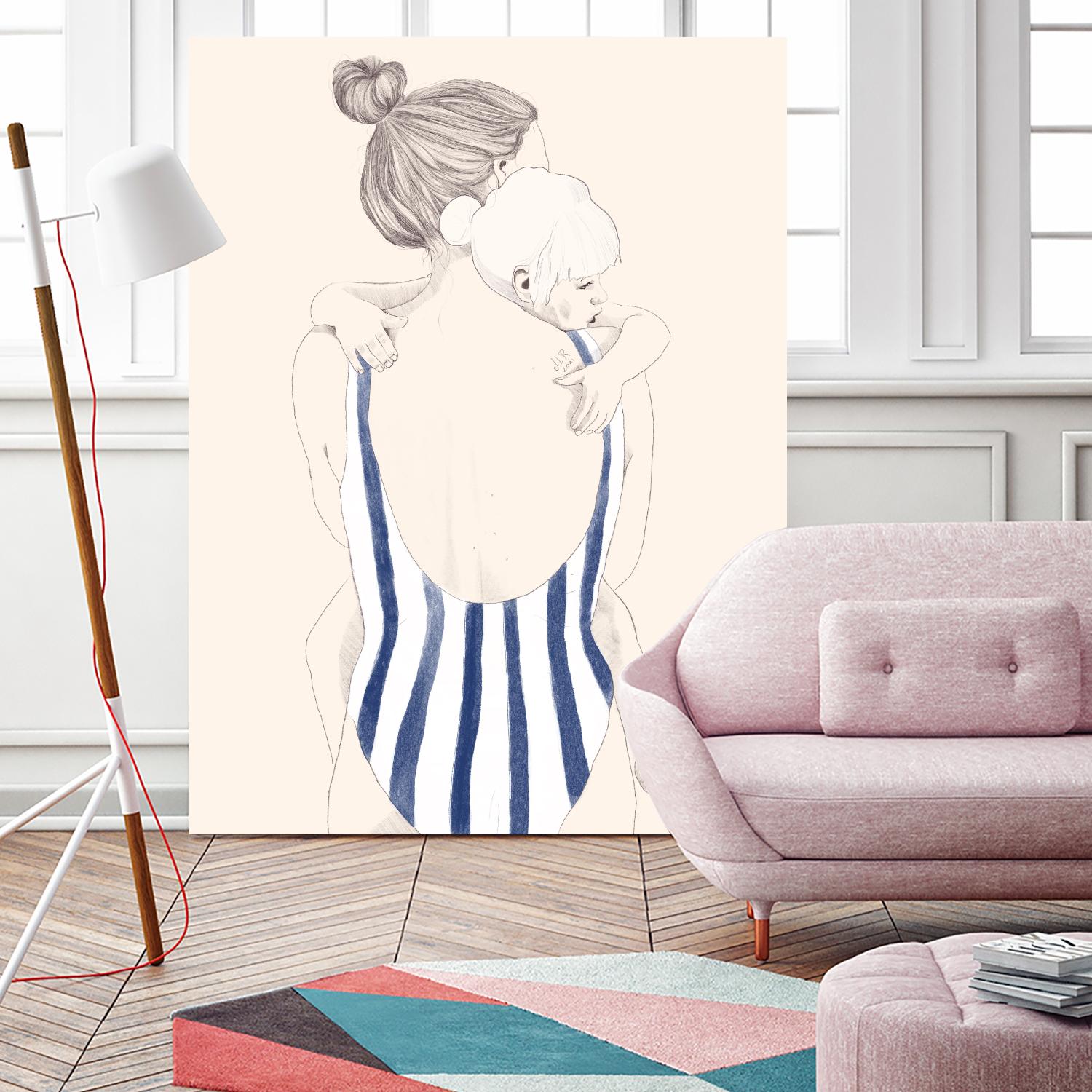 Daughter by Jenny Liz Rome on GIANT ART - blue figurative stripes