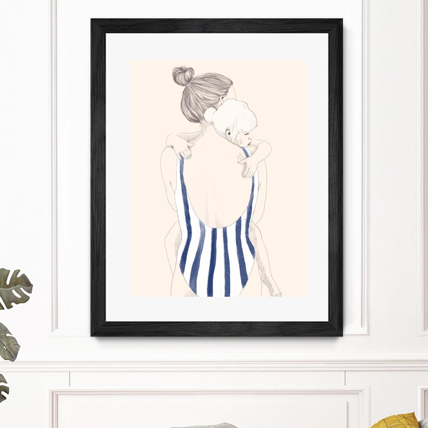 Daughter by Jenny Liz Rome on GIANT ART - blue figurative stripes