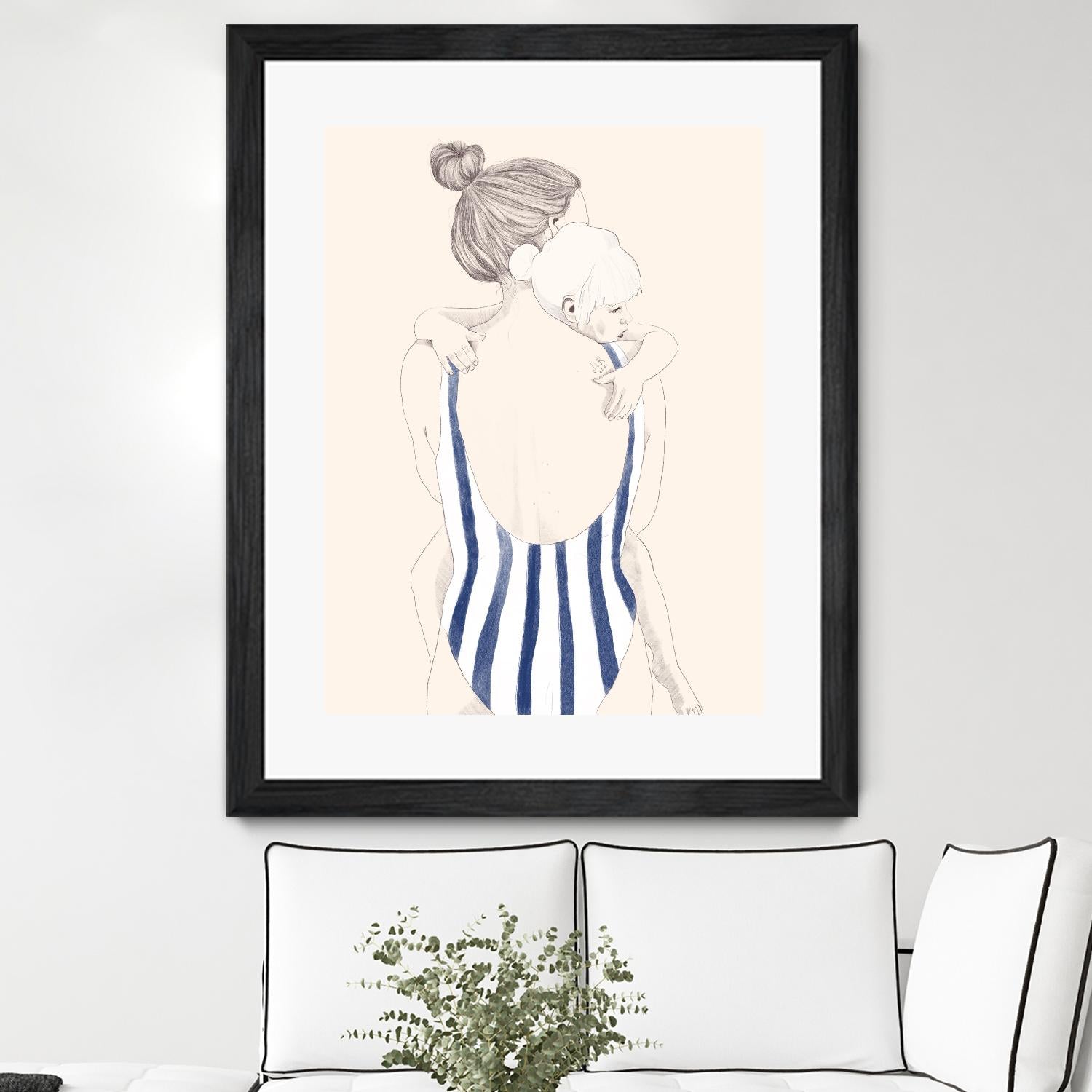 Daughter by Jenny Liz Rome on GIANT ART - blue figurative stripes