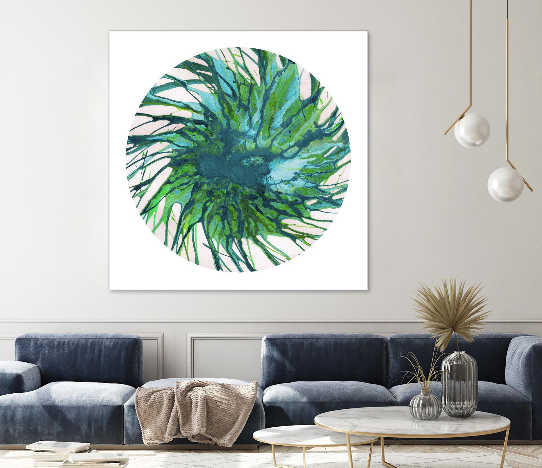 Spin Art 29 by Kyle Goderwis on GIANT ART - green abstract