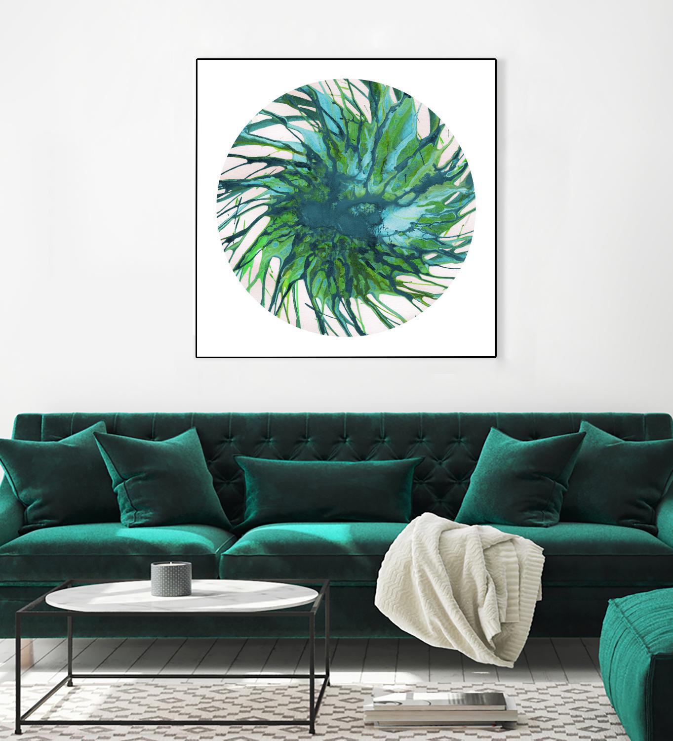 Spin Art 29 by Kyle Goderwis on GIANT ART - green abstract