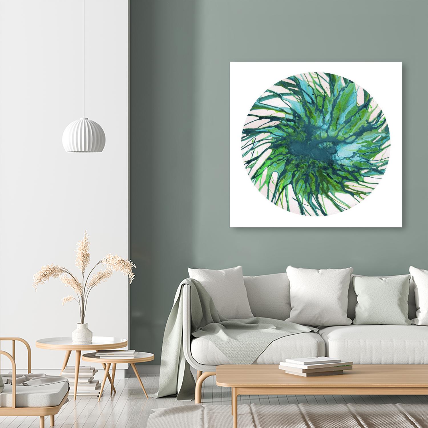 Spin Art 29 by Kyle Goderwis on GIANT ART - green shapes