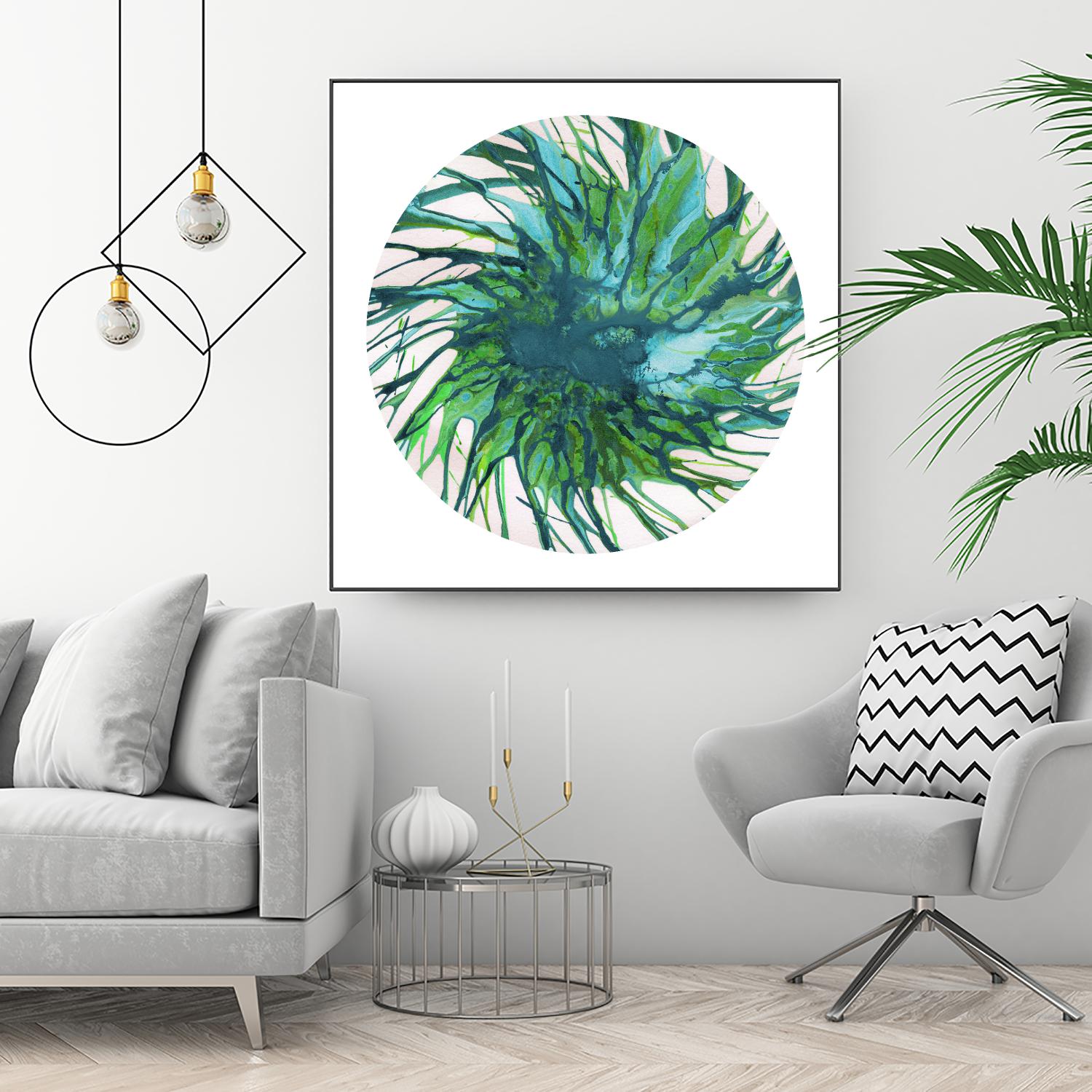 Spin Art 29 by Kyle Goderwis on GIANT ART - green abstract