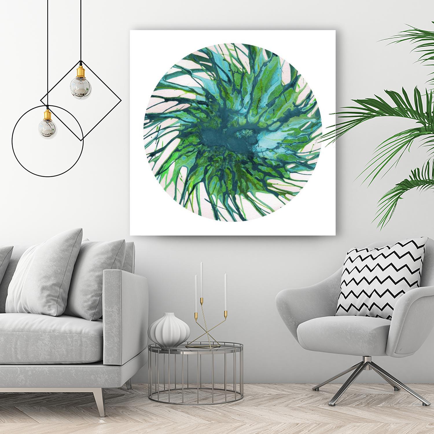 Spin Art 29 by Kyle Goderwis on GIANT ART - green shapes