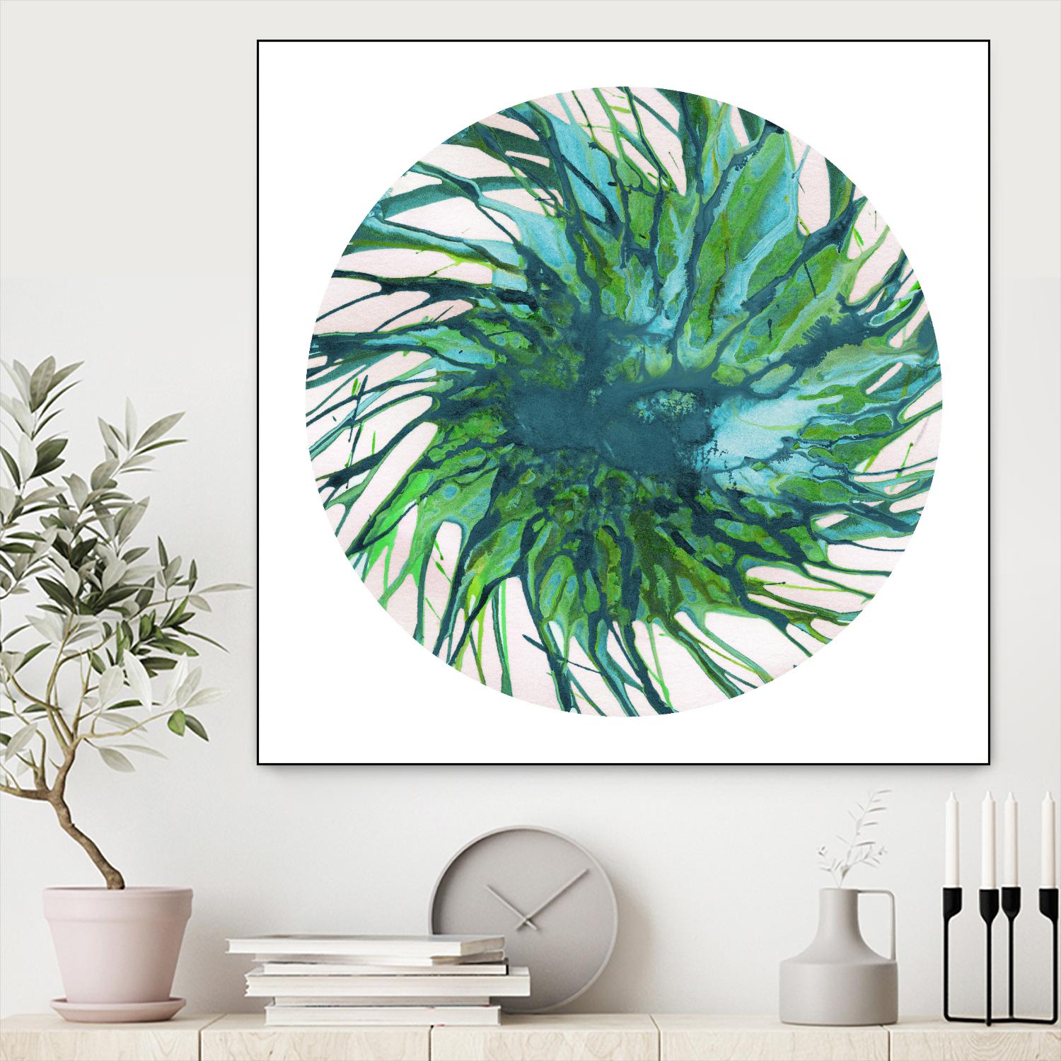 Spin Art 29 by Kyle Goderwis on GIANT ART - green abstract