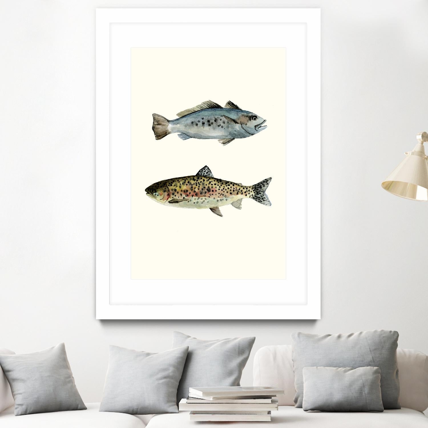 Fish Grouping 1 by Natasha Marie on GIANT ART - grey animals