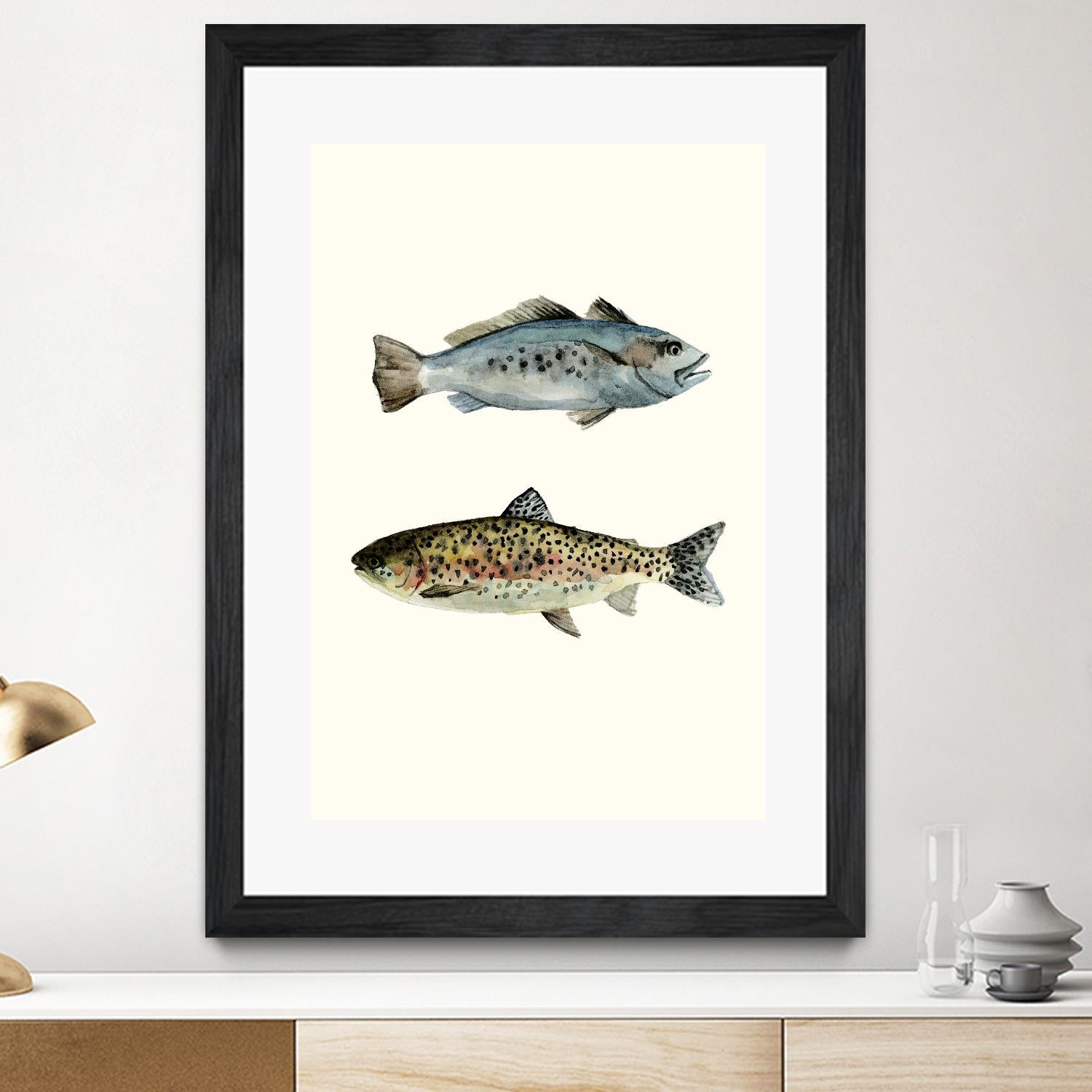 Fish Grouping 1 by Natasha Marie on GIANT ART - grey animals