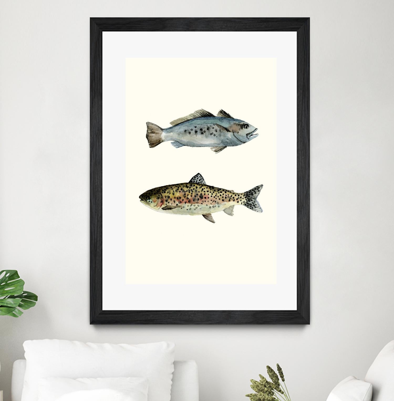 Fish Grouping 1 by Natasha Marie on GIANT ART - grey animals