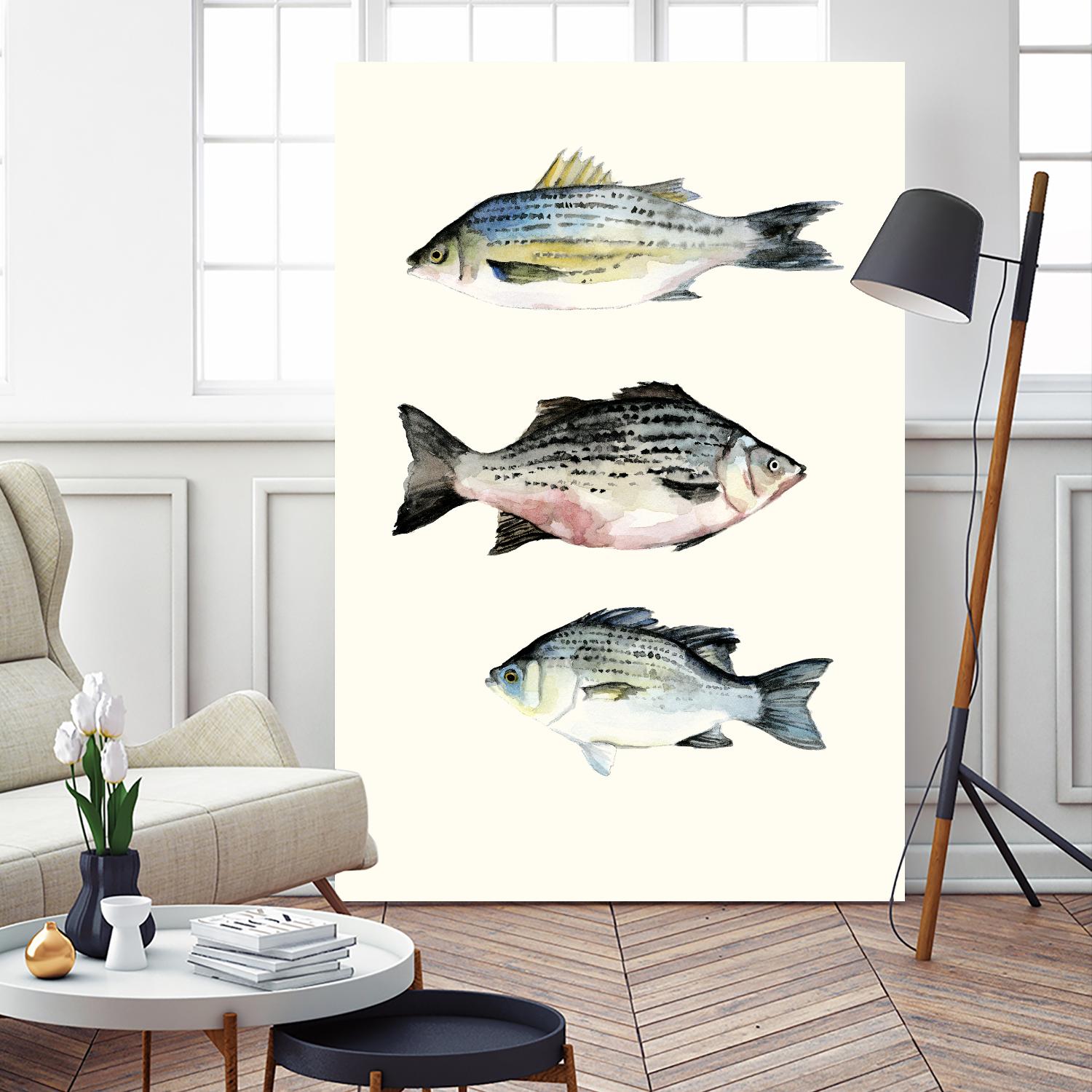 Fish Grouping 2 by Natasha Marie on GIANT ART - grey animals