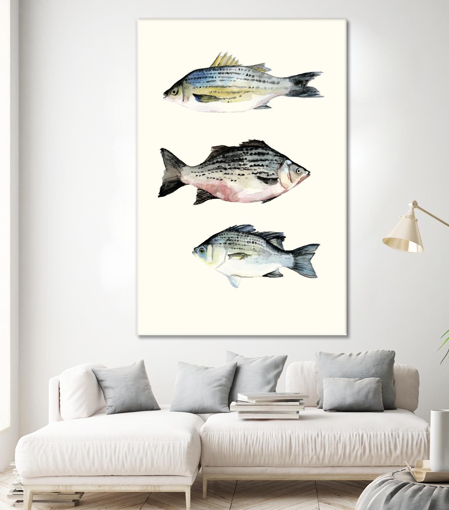Fish Grouping 2 by Natasha Marie on GIANT ART - grey animals