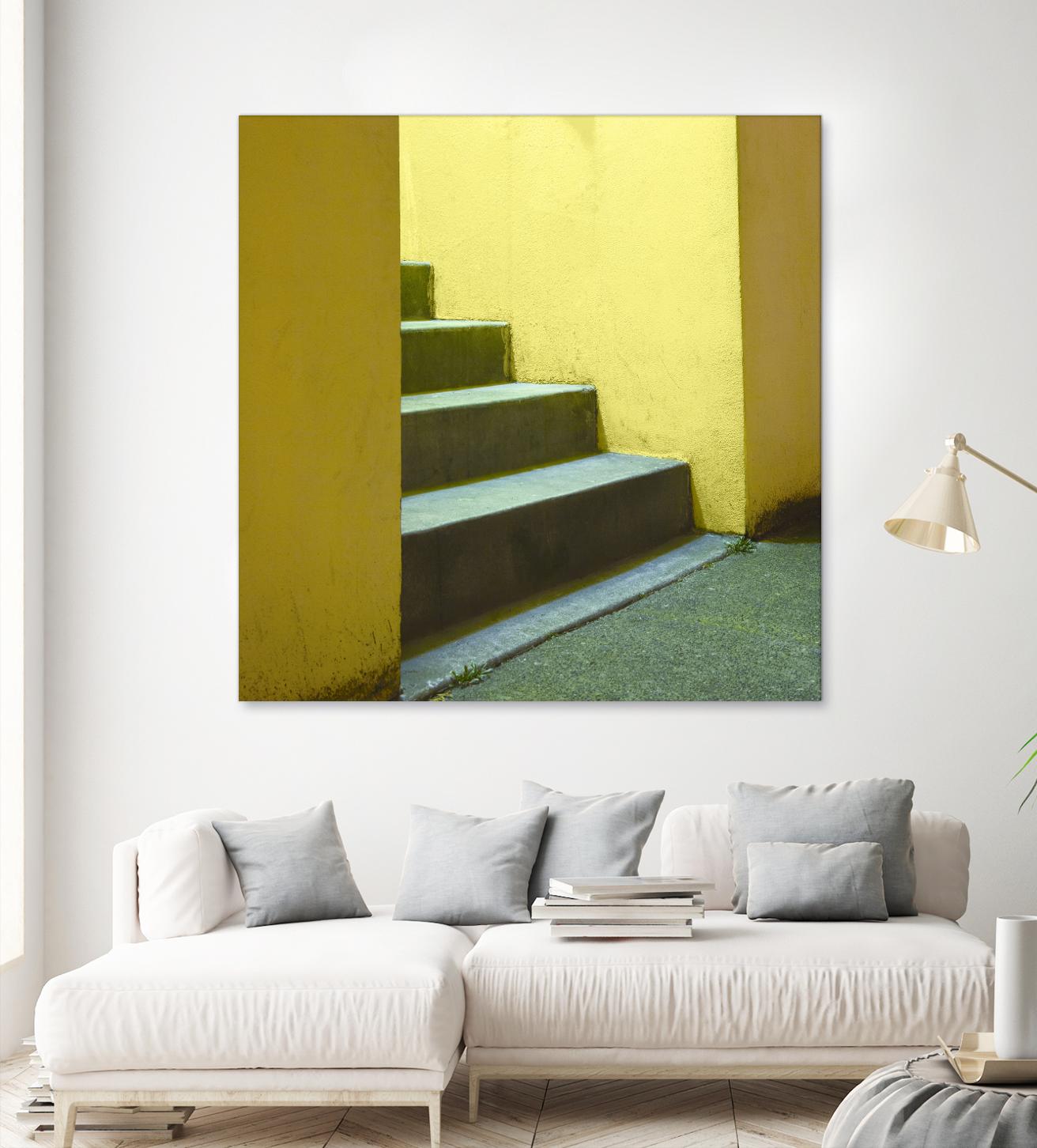 Yellow Stairway-recolor by Acer Images on GIANT ART - orange photo art