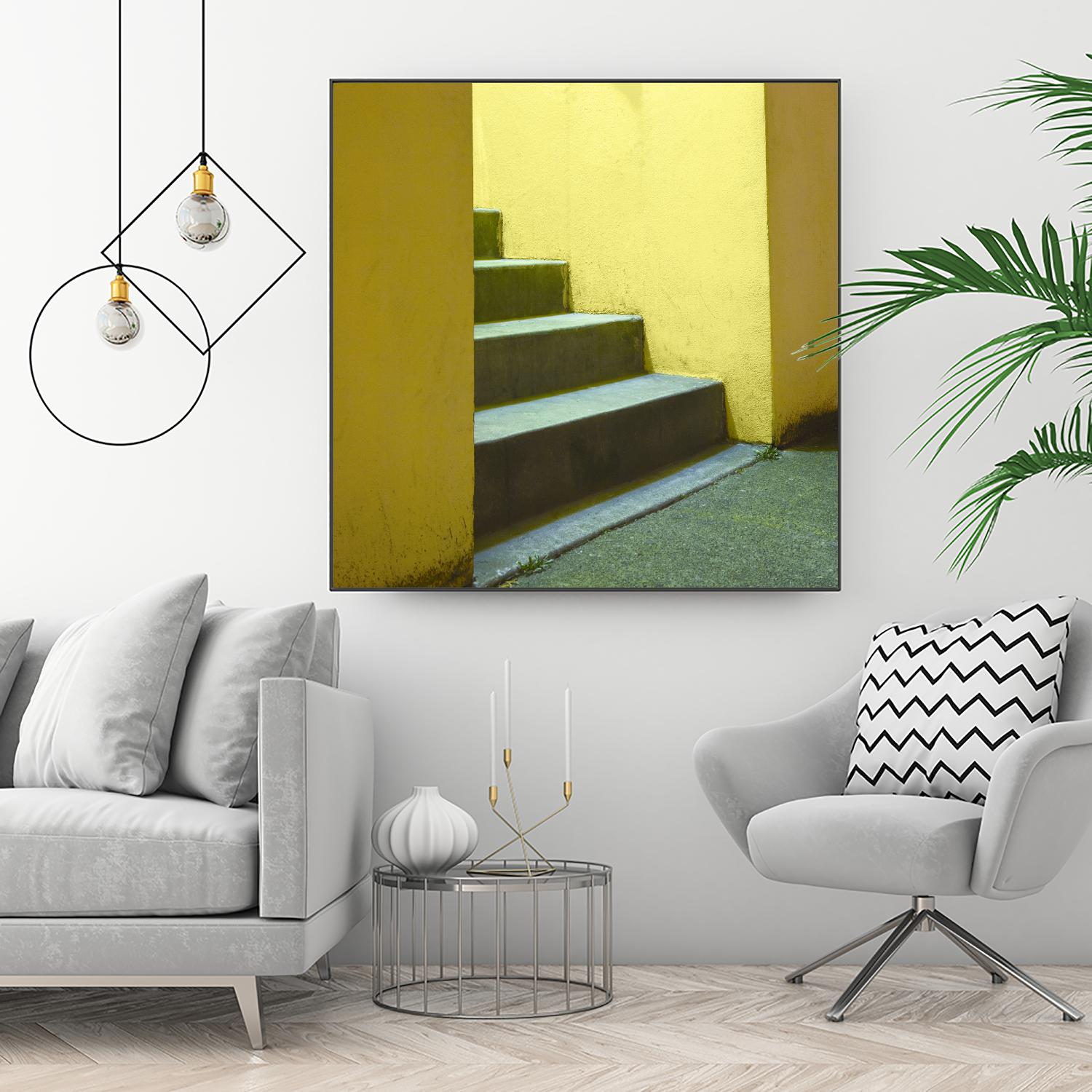 Yellow Stairway-recolor by Acer Images on GIANT ART - orange photo art