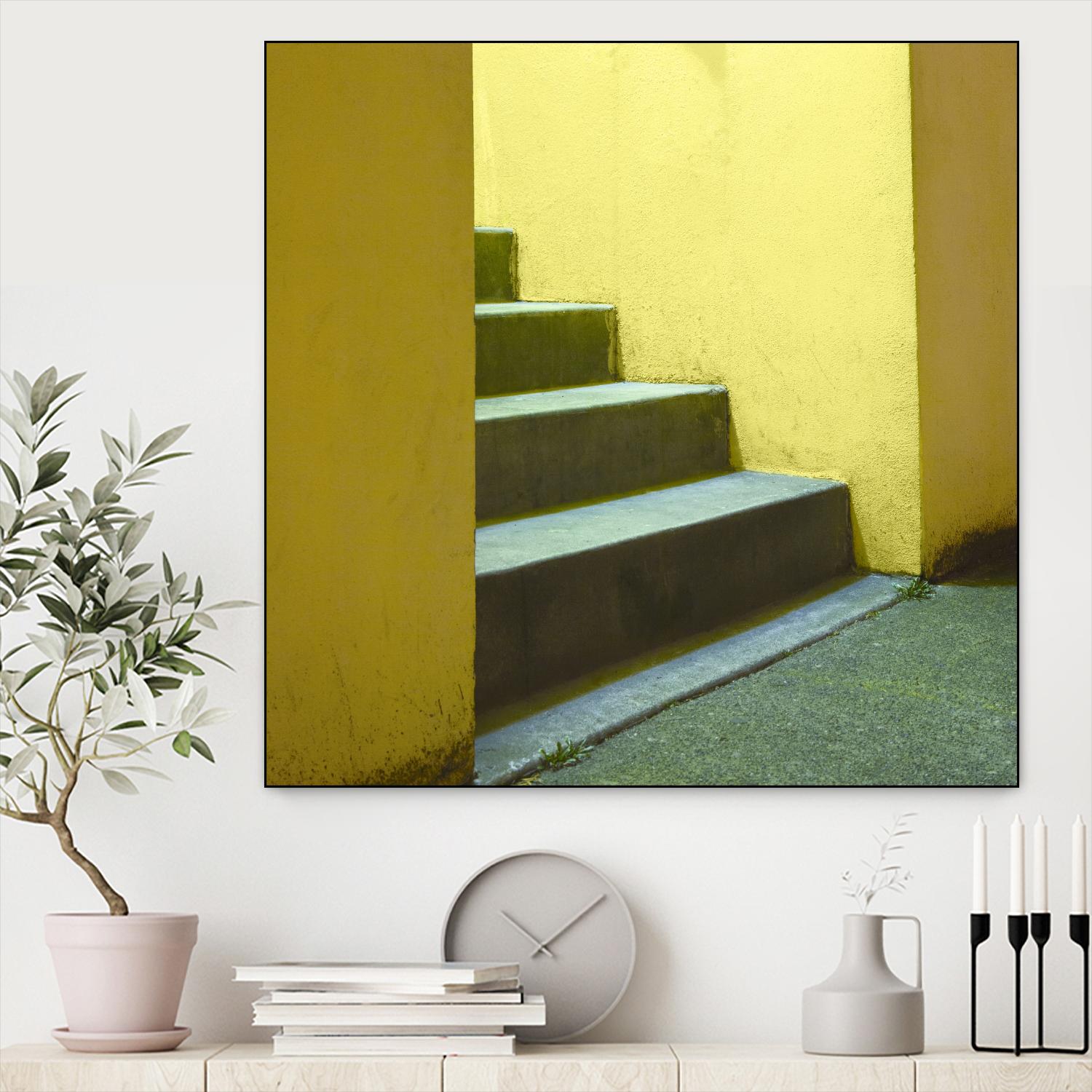 Yellow Stairway-recolor by Acer Images on GIANT ART - orange photo art