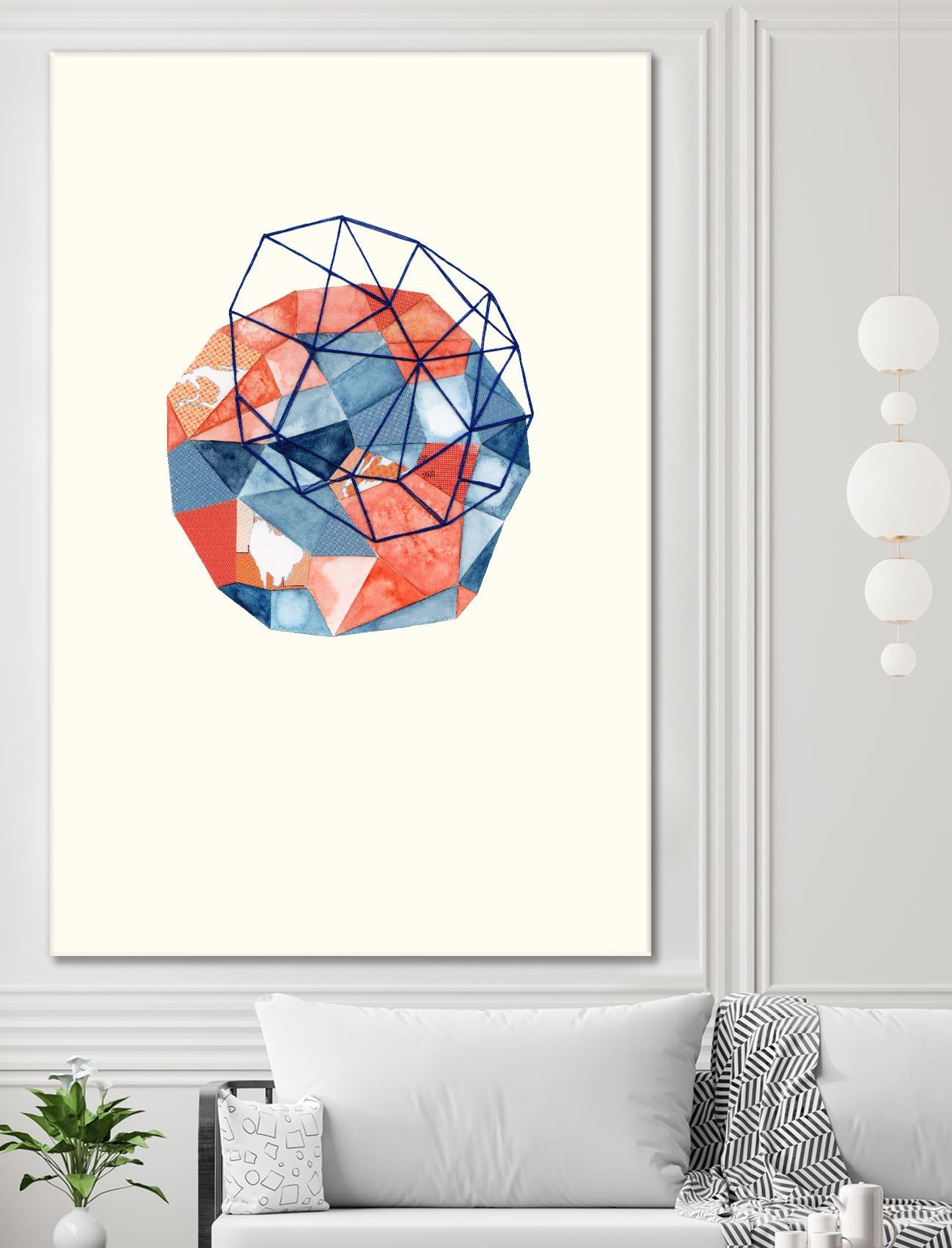 Embroidered Prism Collage 1 by Natasha Marie on GIANT ART - grey abstract