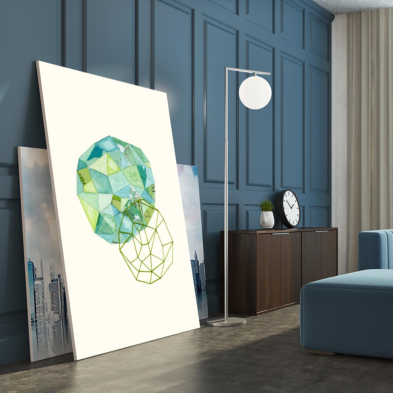 Embroidered Prism Collage 3 by Natasha Marie on GIANT ART - blue contemporary