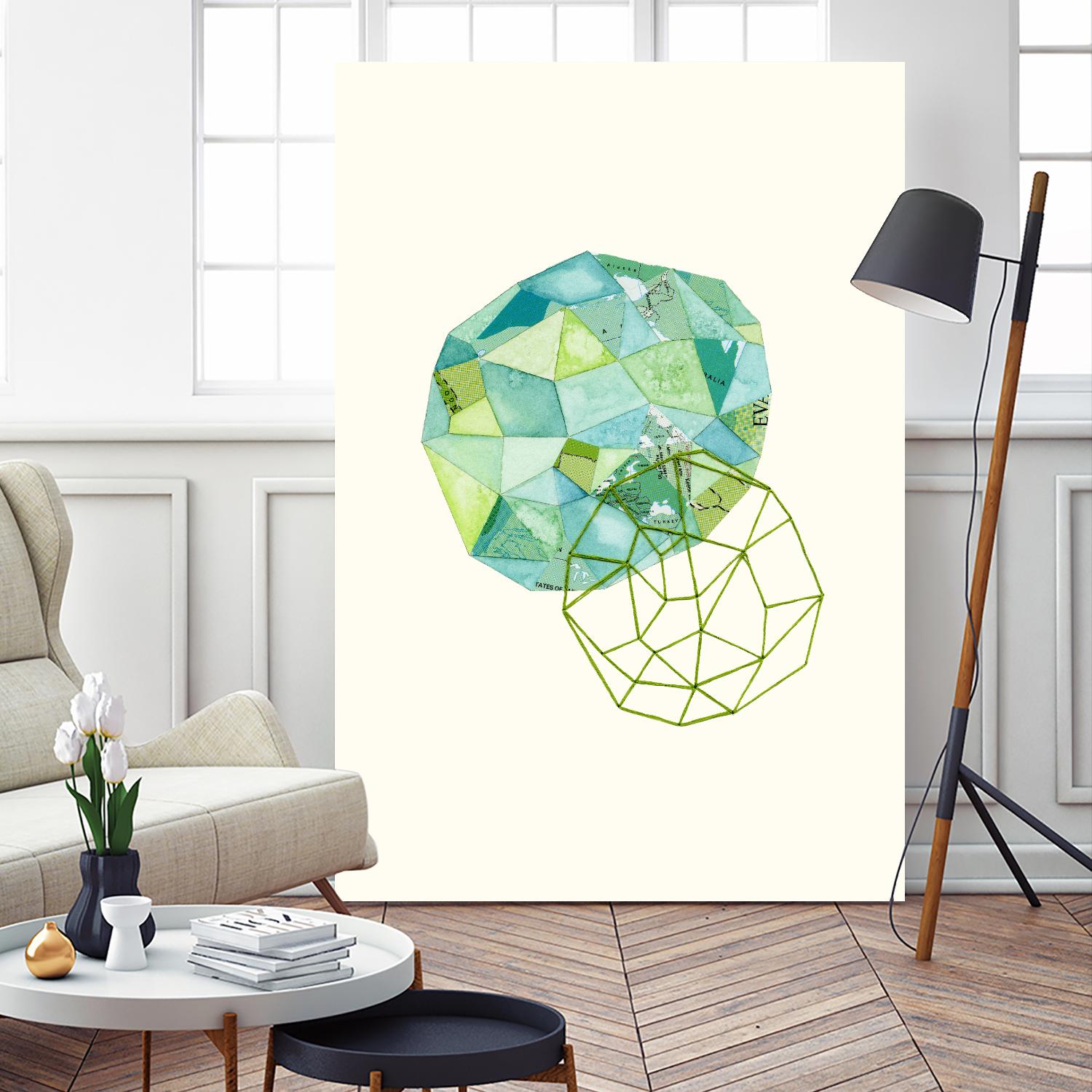 Embroidered Prism Collage 3 by Natasha Marie on GIANT ART - blue contemporary