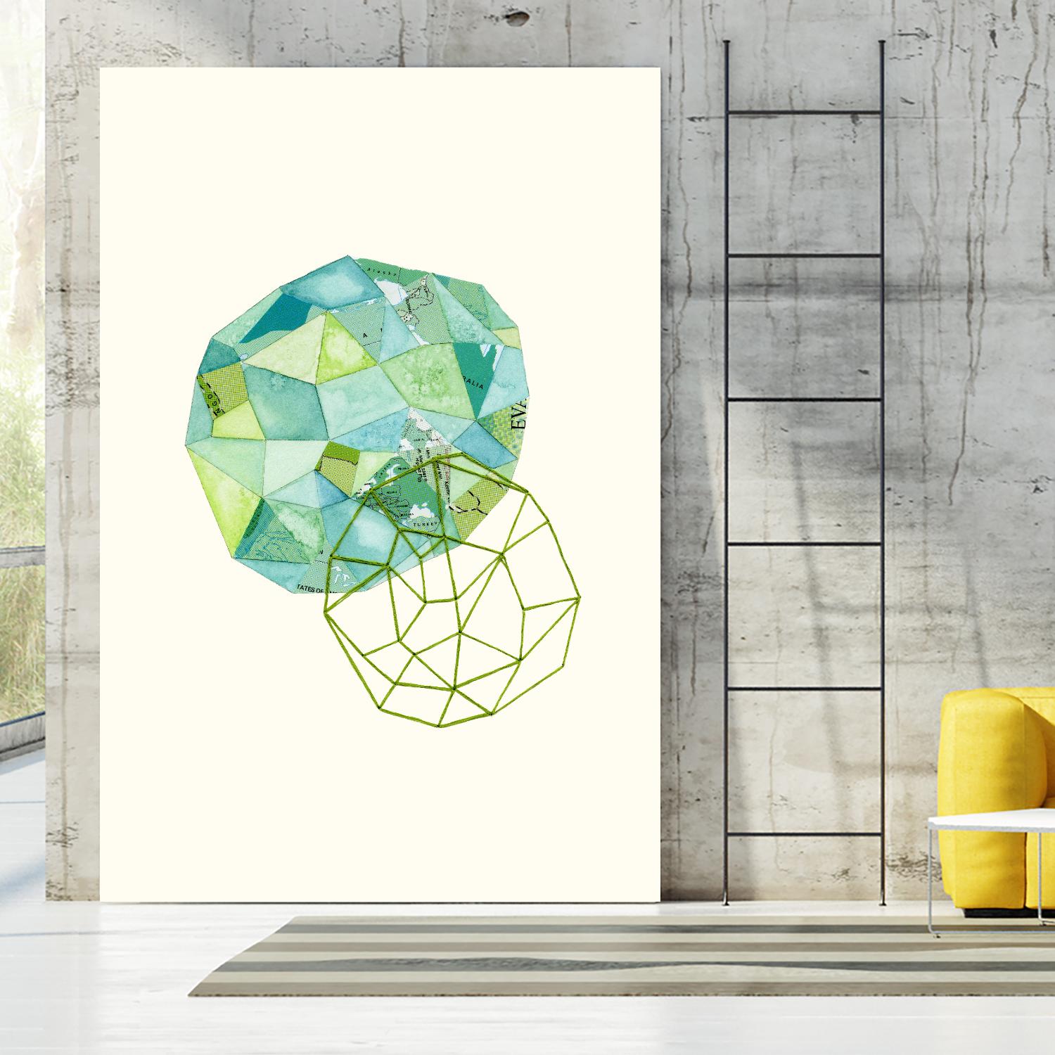 Embroidered Prism Collage 3 by Natasha Marie on GIANT ART - blue contemporary