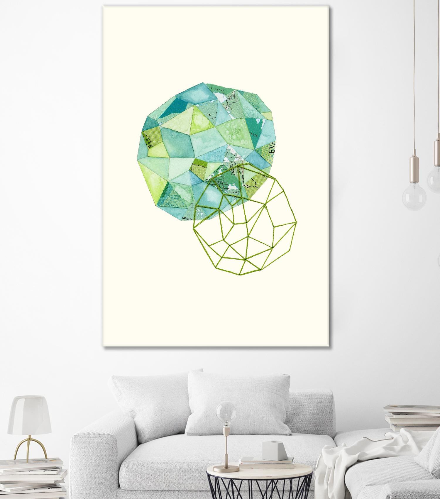 Embroidered Prism Collage 3 by Natasha Marie on GIANT ART - blue contemporary