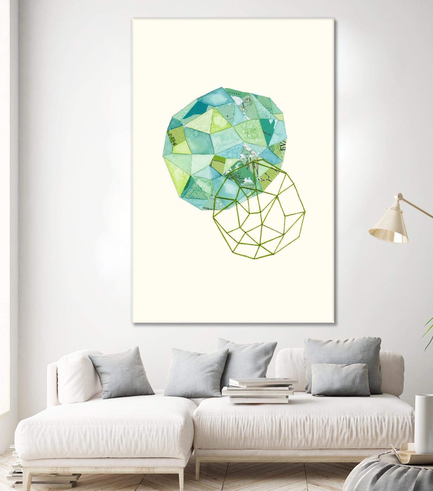 Embroidered Prism Collage 3 by Natasha Marie on GIANT ART - blue contemporary