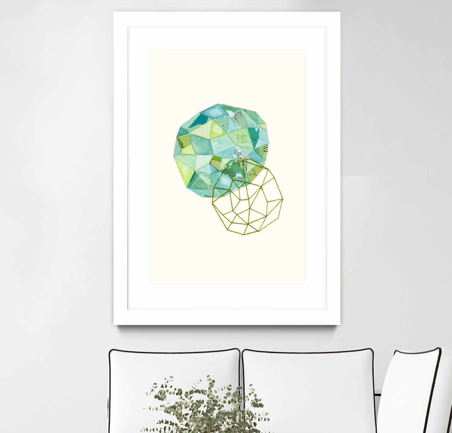 Embroidered Prism Collage 3 by Natasha Marie on GIANT ART - blue contemporary