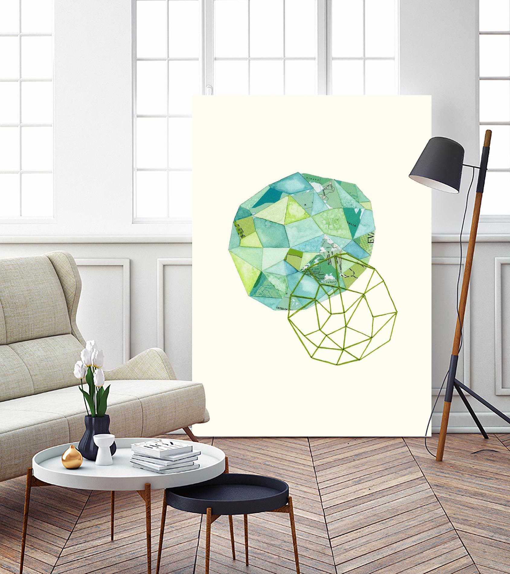 Embroidered Prism Collage 3 by Natasha Marie on GIANT ART - blue contemporary