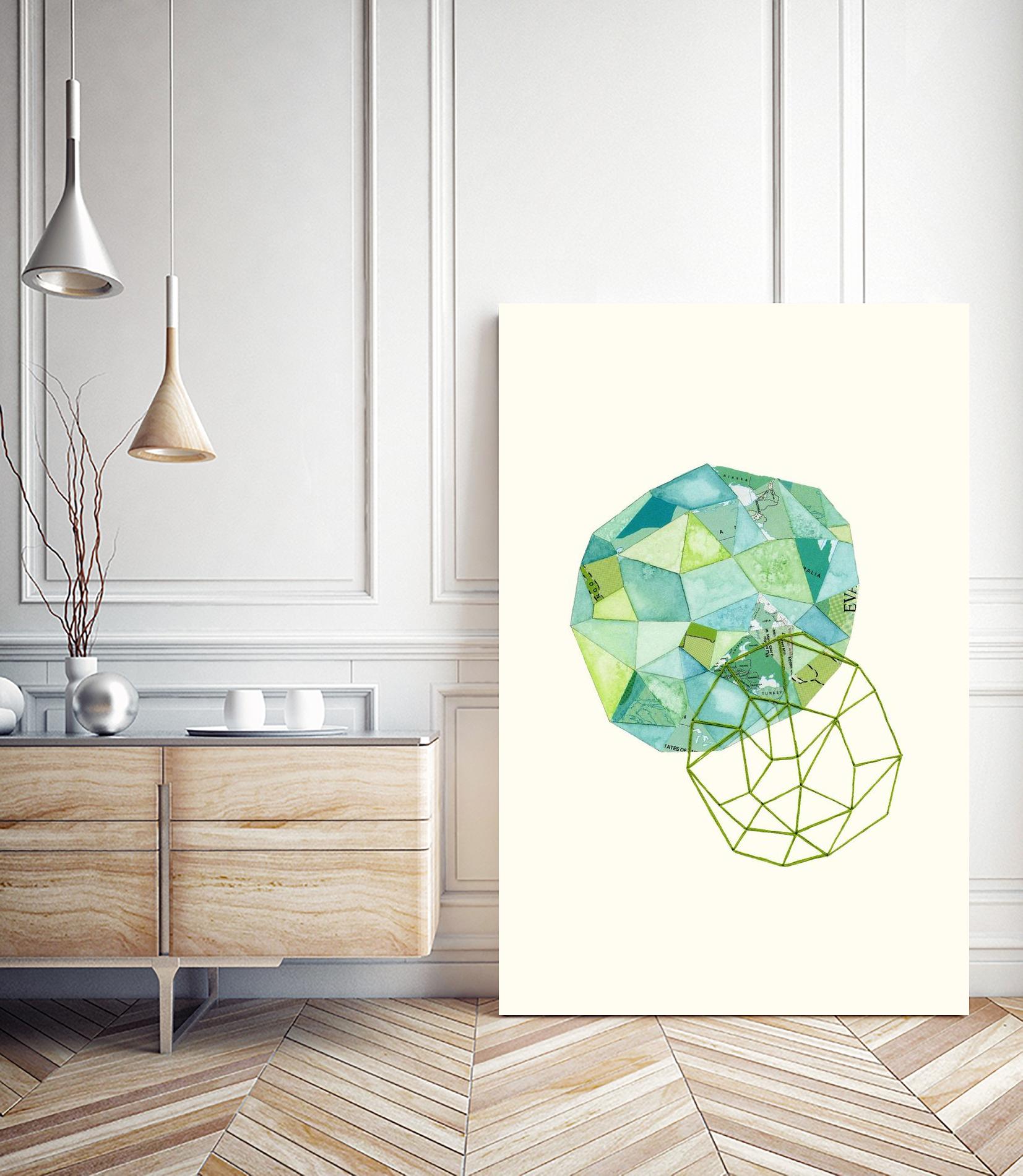 Embroidered Prism Collage 3 by Natasha Marie on GIANT ART - blue contemporary