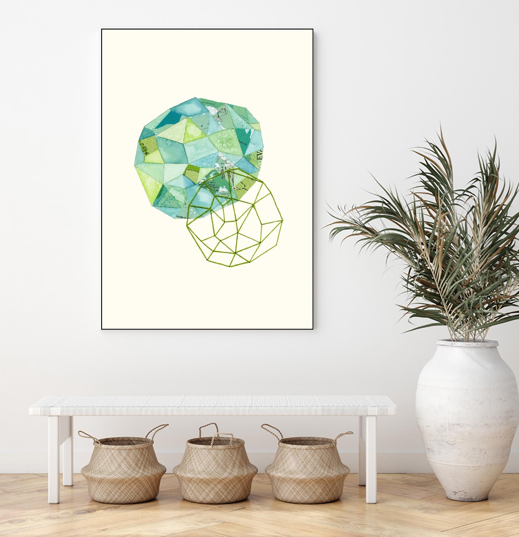 Embroidered Prism Collage 3 by Natasha Marie on GIANT ART - blue contemporary