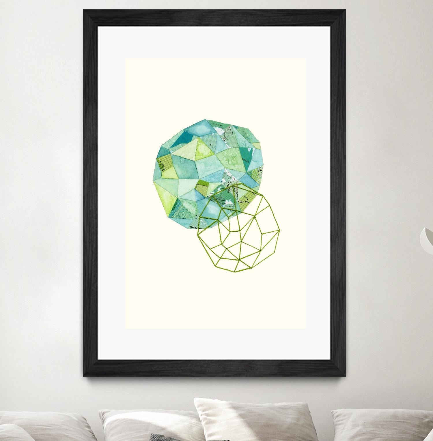 Embroidered Prism Collage 3 by Natasha Marie on GIANT ART - blue contemporary