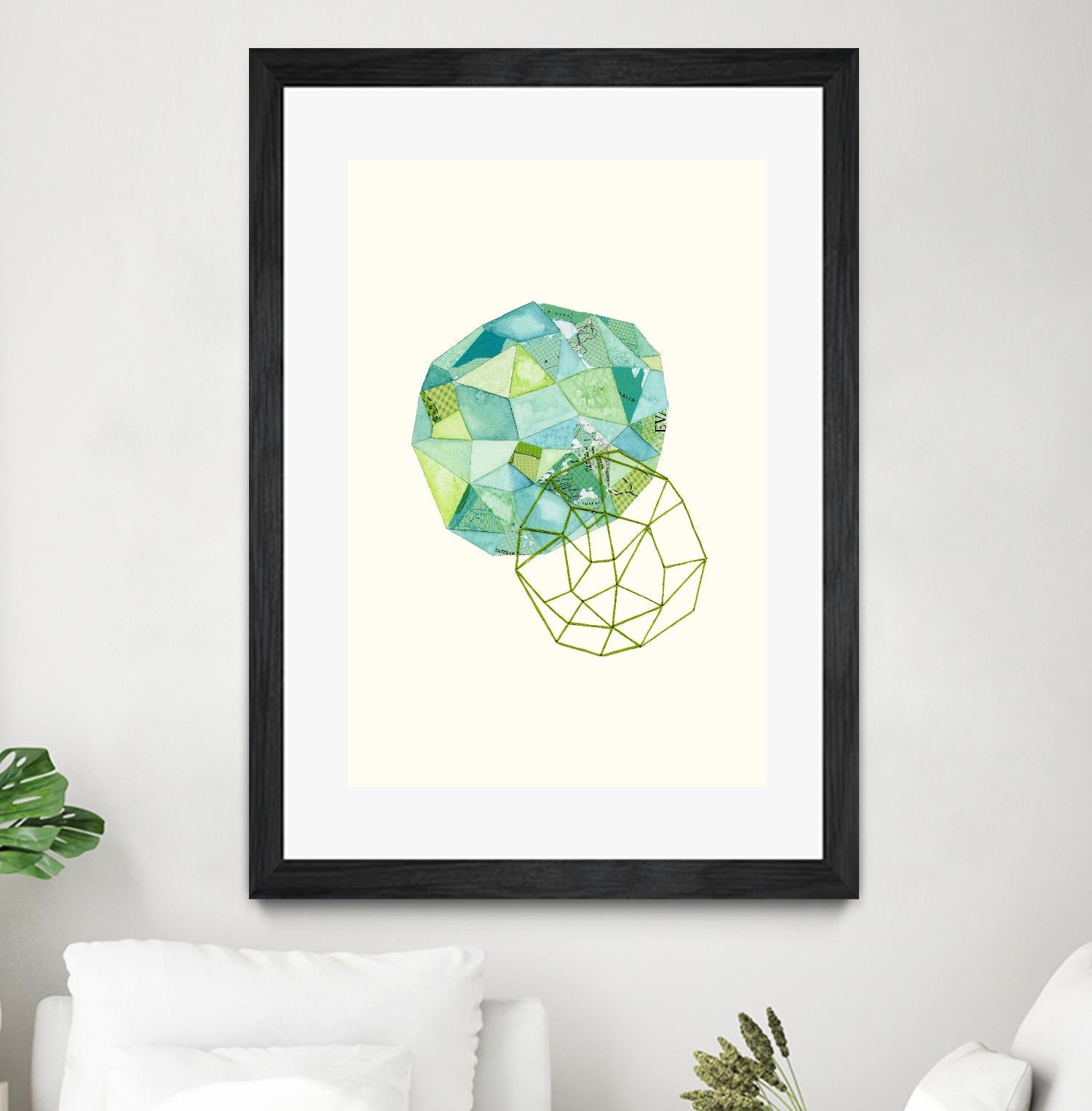 Embroidered Prism Collage 3 by Natasha Marie on GIANT ART - blue contemporary