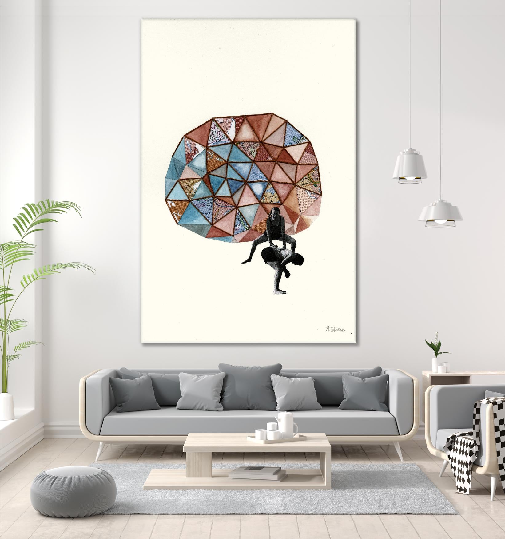 Embroidered Prism Collage 4 by Natasha Marie on GIANT ART - orange contemporary