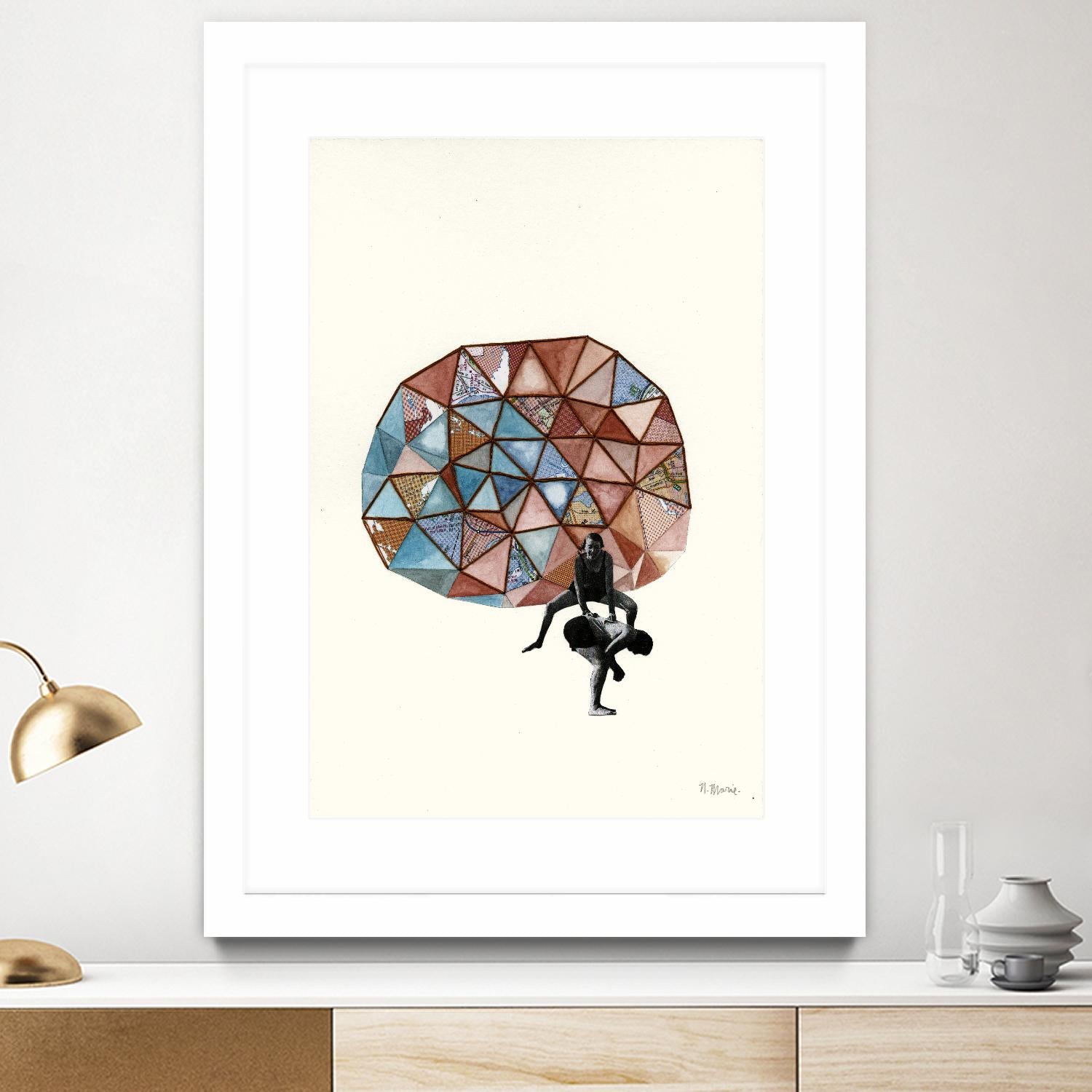 Embroidered Prism Collage 4 by Natasha Marie on GIANT ART - orange contemporary