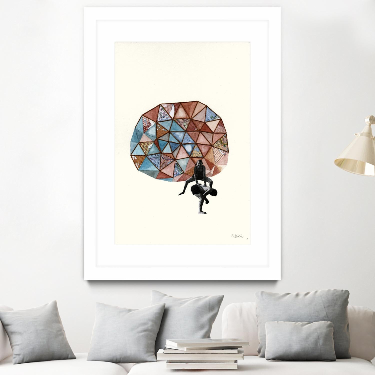 Embroidered Prism Collage 4 by Natasha Marie on GIANT ART - orange contemporary