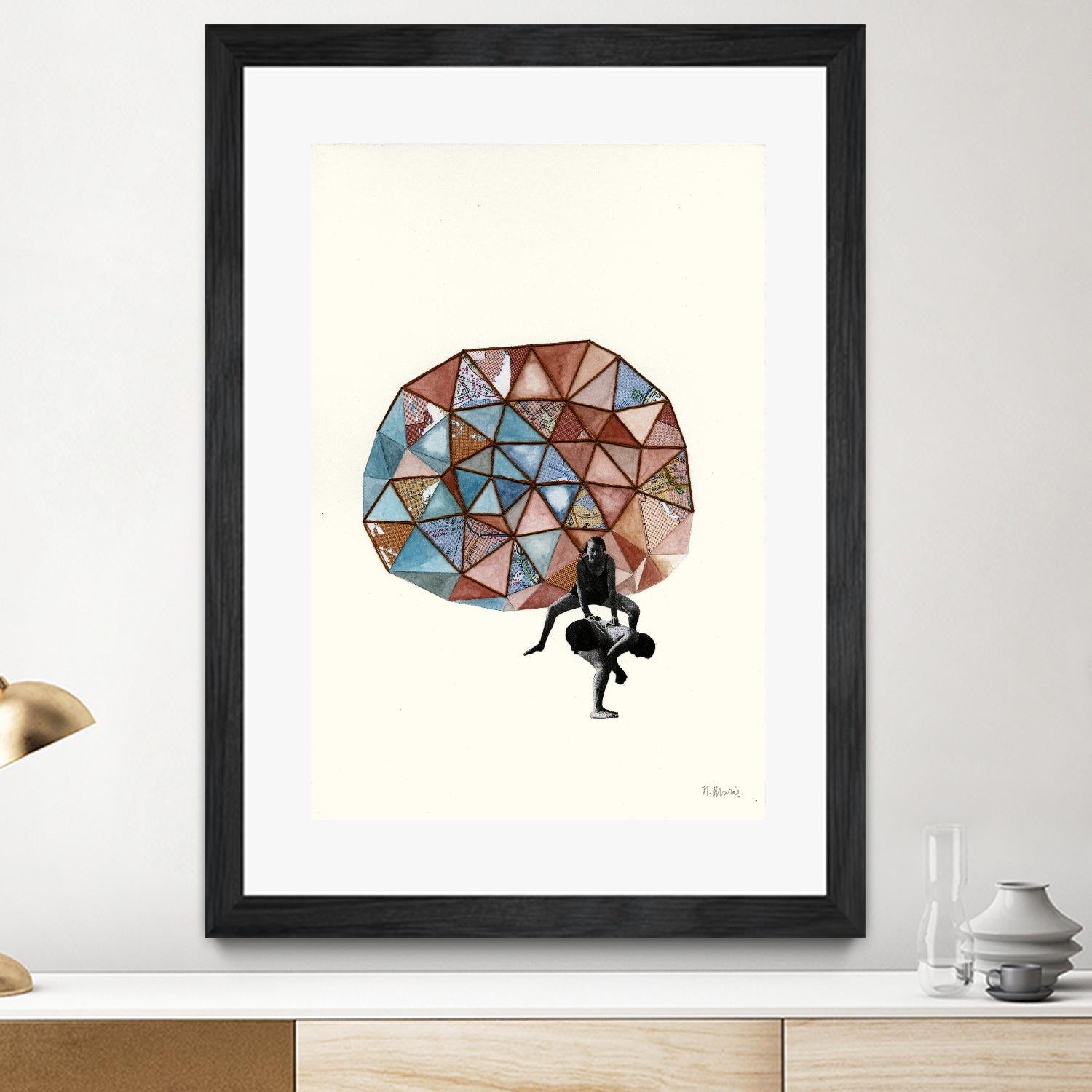 Embroidered Prism Collage 4 by Natasha Marie on GIANT ART - orange contemporary