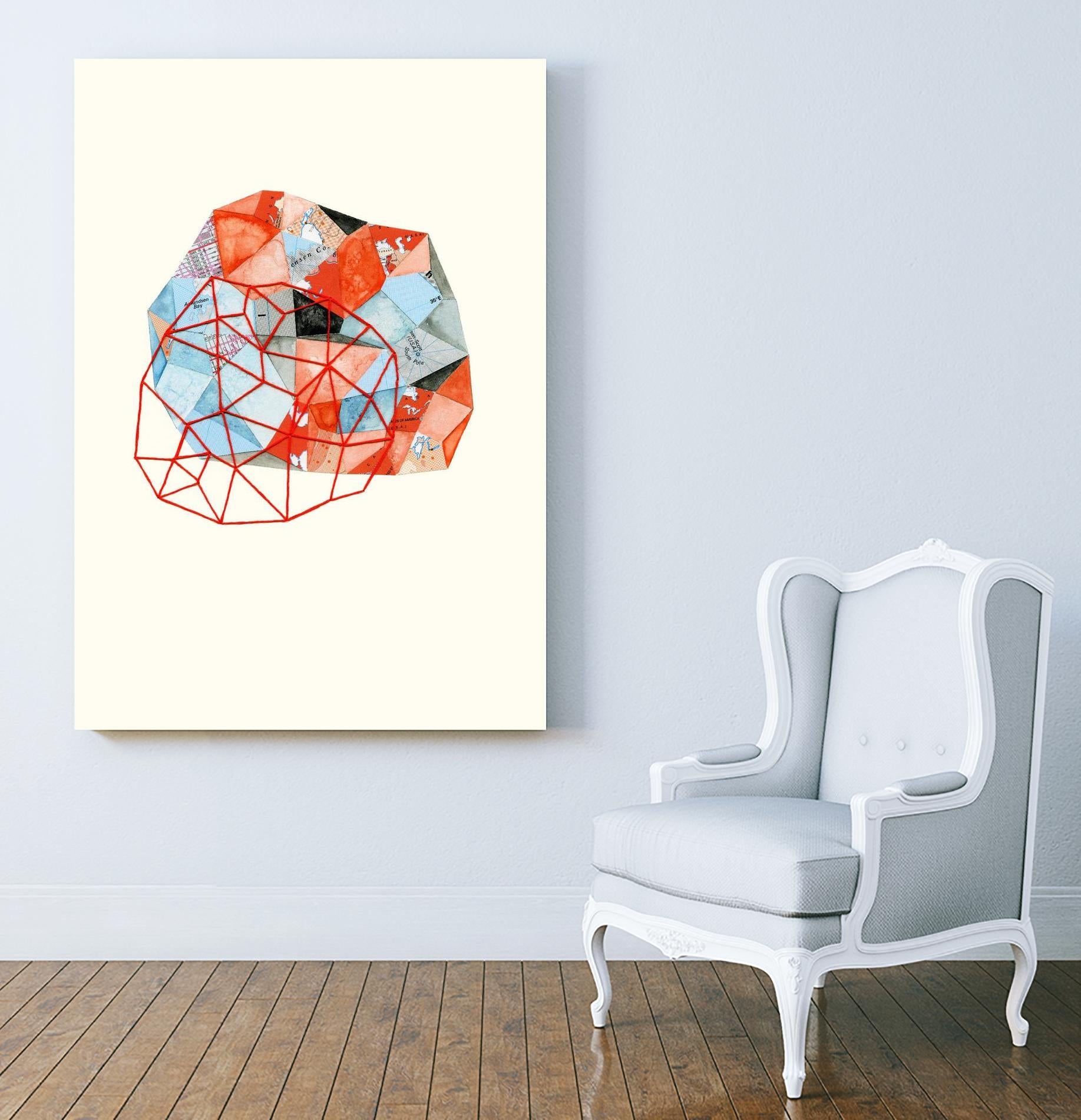 Embroidered Prism Collage 6 by Natasha Marie on GIANT ART - grey contemporary