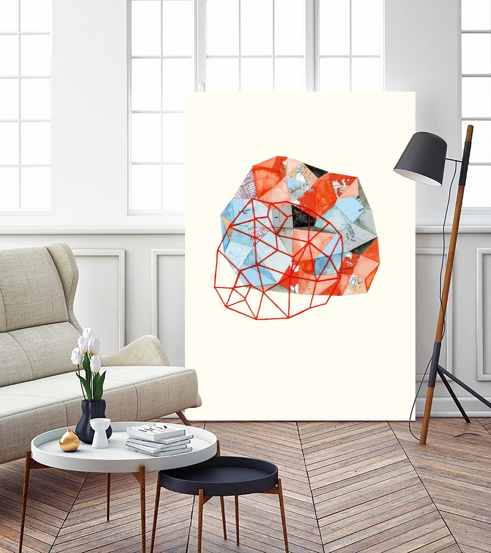 Embroidered Prism Collage 6 by Natasha Marie on GIANT ART - grey contemporary