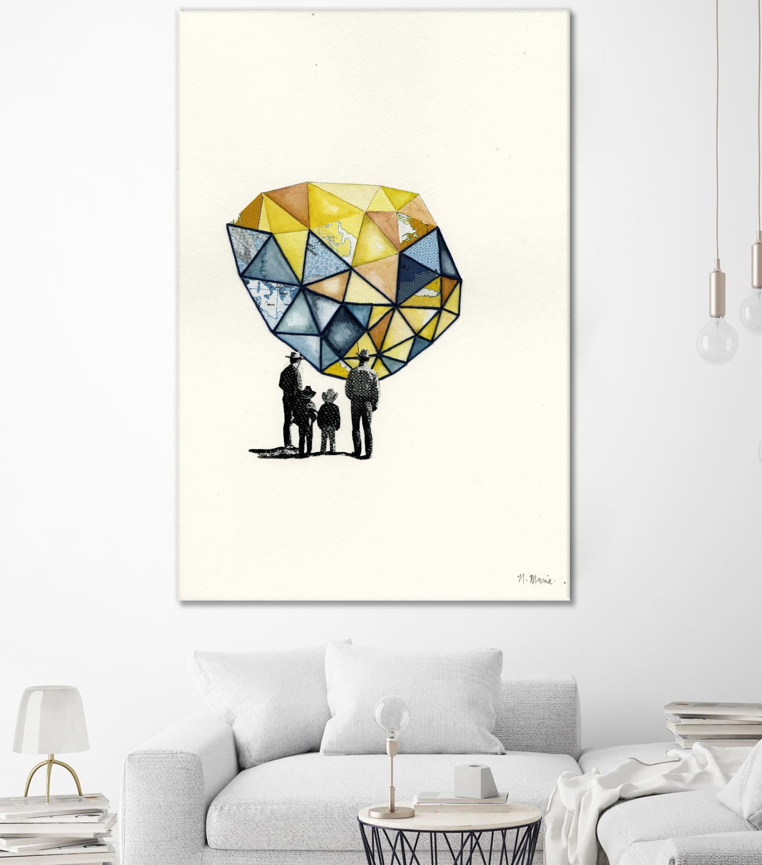 Embroidered Prism Collage 8 by Natasha Marie on GIANT ART - orange contemporary