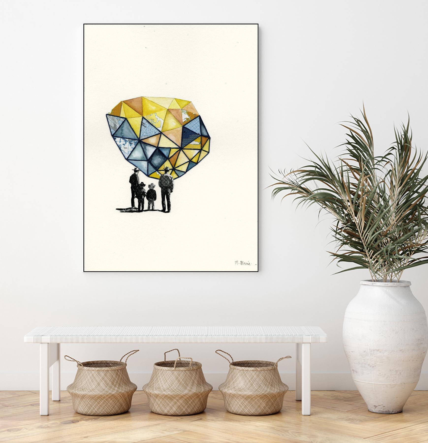 Embroidered Prism Collage 8 by Natasha Marie on GIANT ART - orange contemporary