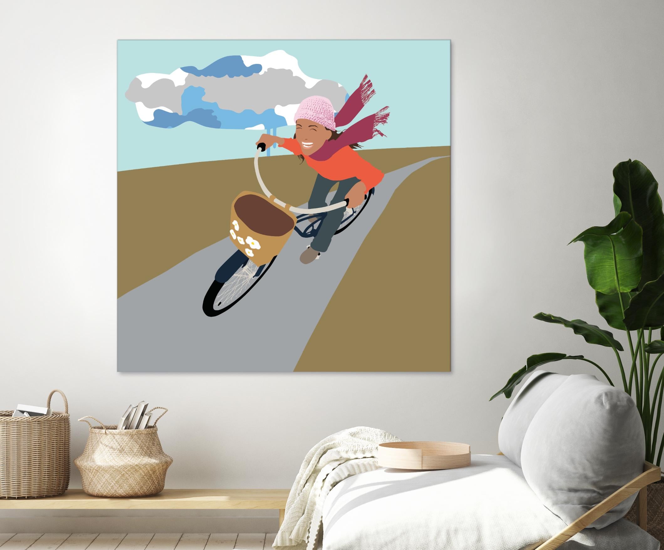 Cloud Girl on Bike by Eric Scheib on GIANT ART - grey contemporary