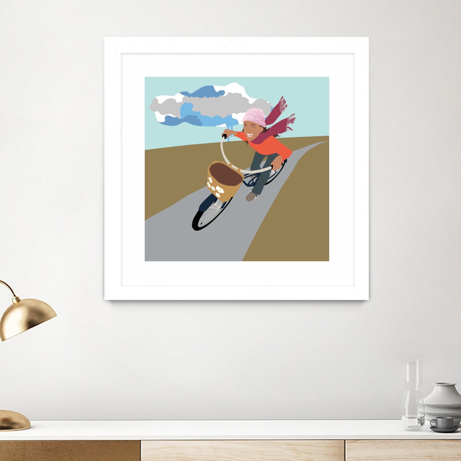 Cloud Girl on Bike by Eric Scheib on GIANT ART - grey contemporary
