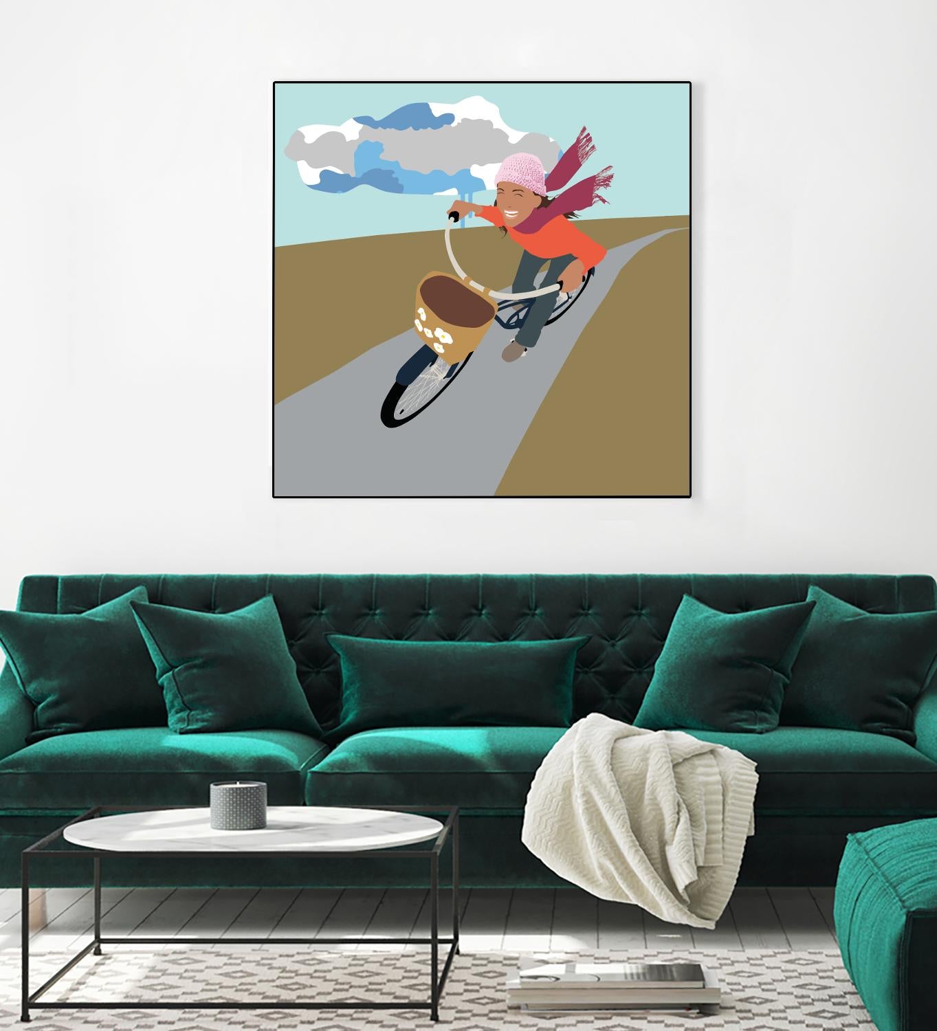 Cloud Girl on Bike by Eric Scheib on GIANT ART - grey contemporary